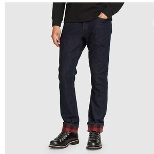 BNWT Eddie Bauer Men's Field Flex Flannel-Lined Straight Jeans